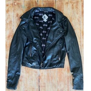 Women’s Volcom Black Pleather Jacket Size XS